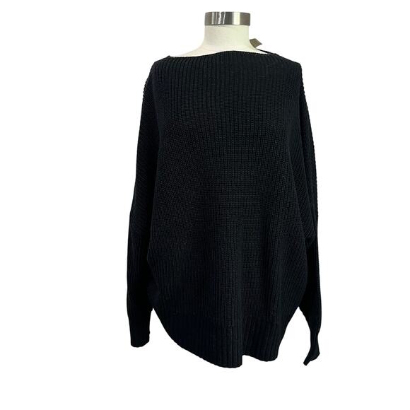 J. Crew Ribbed Sweater Plus Size 3X Black Linen Cotton Blend NWT - Picture 2 of 8